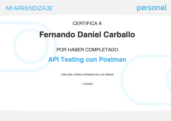 Certificado: API Testing con Postman