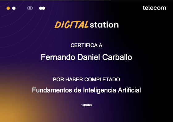 Certificado: Fundamentos de Inteligencia Artificial