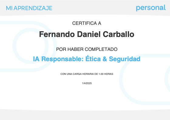 Certificado: IA Responsable: Ética & Seguridad